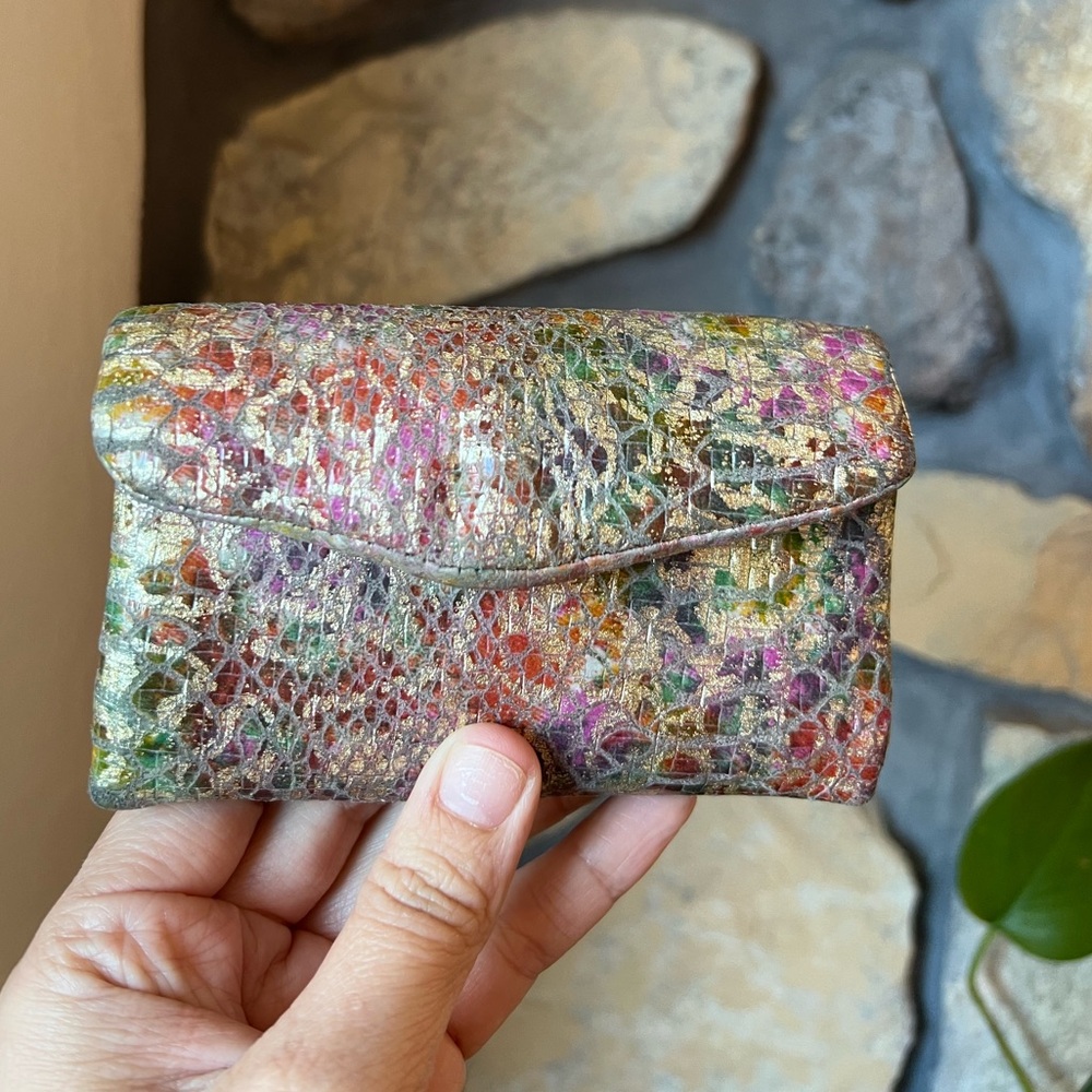 HOBO Lacy Leather Wallet in Rainbow Cheetah - Picture 4 of 14